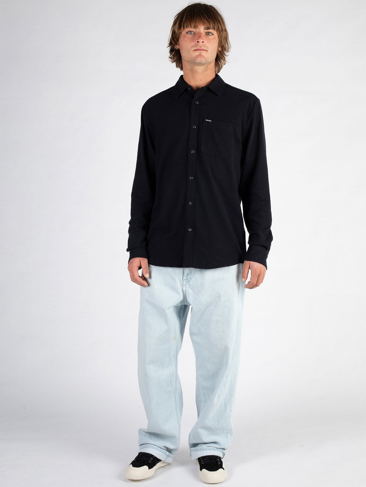 Caden Solid Shirt - BLACK