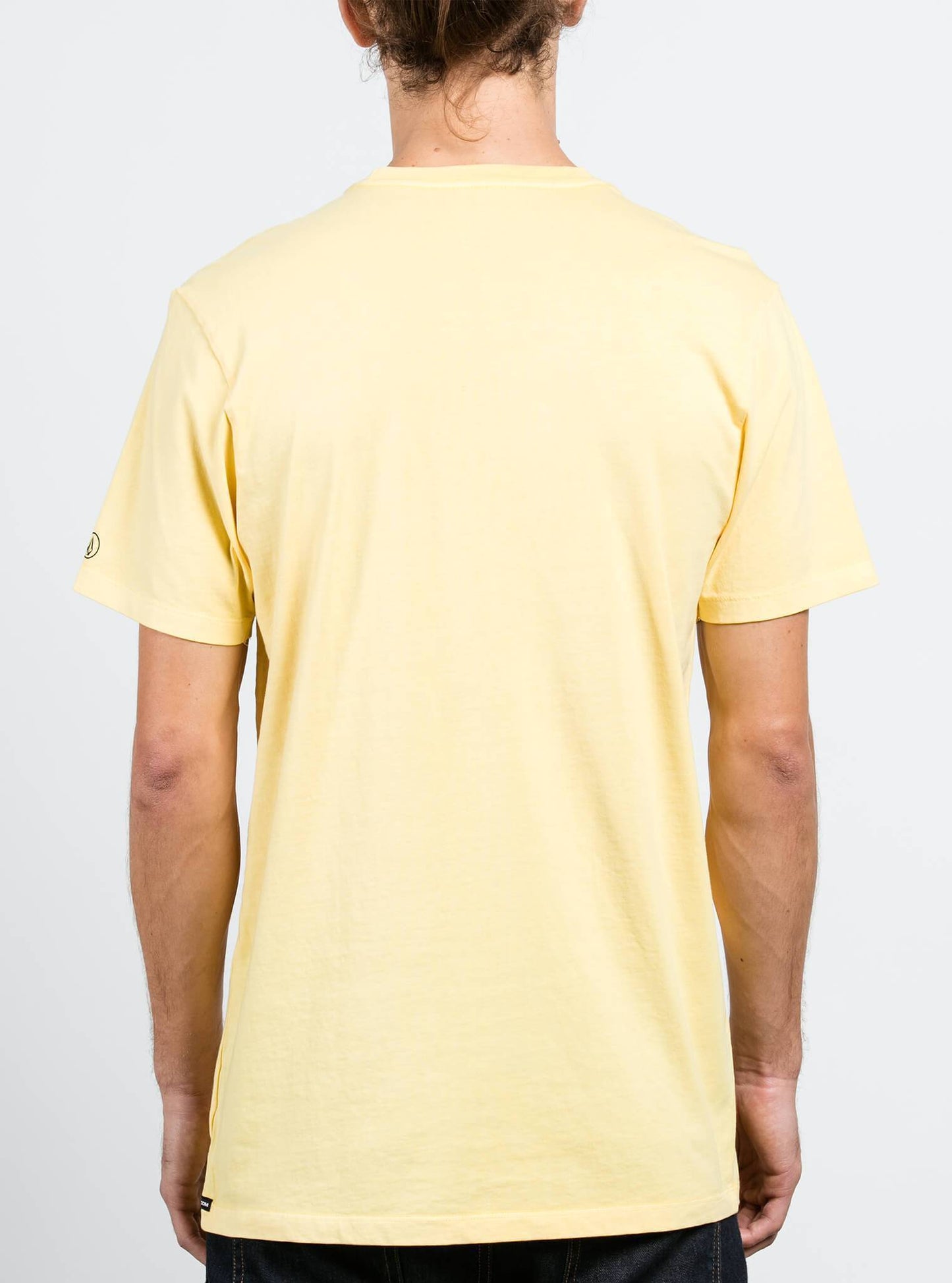 Pale Wash Solid Short Sleeve Tee - Light Yellow