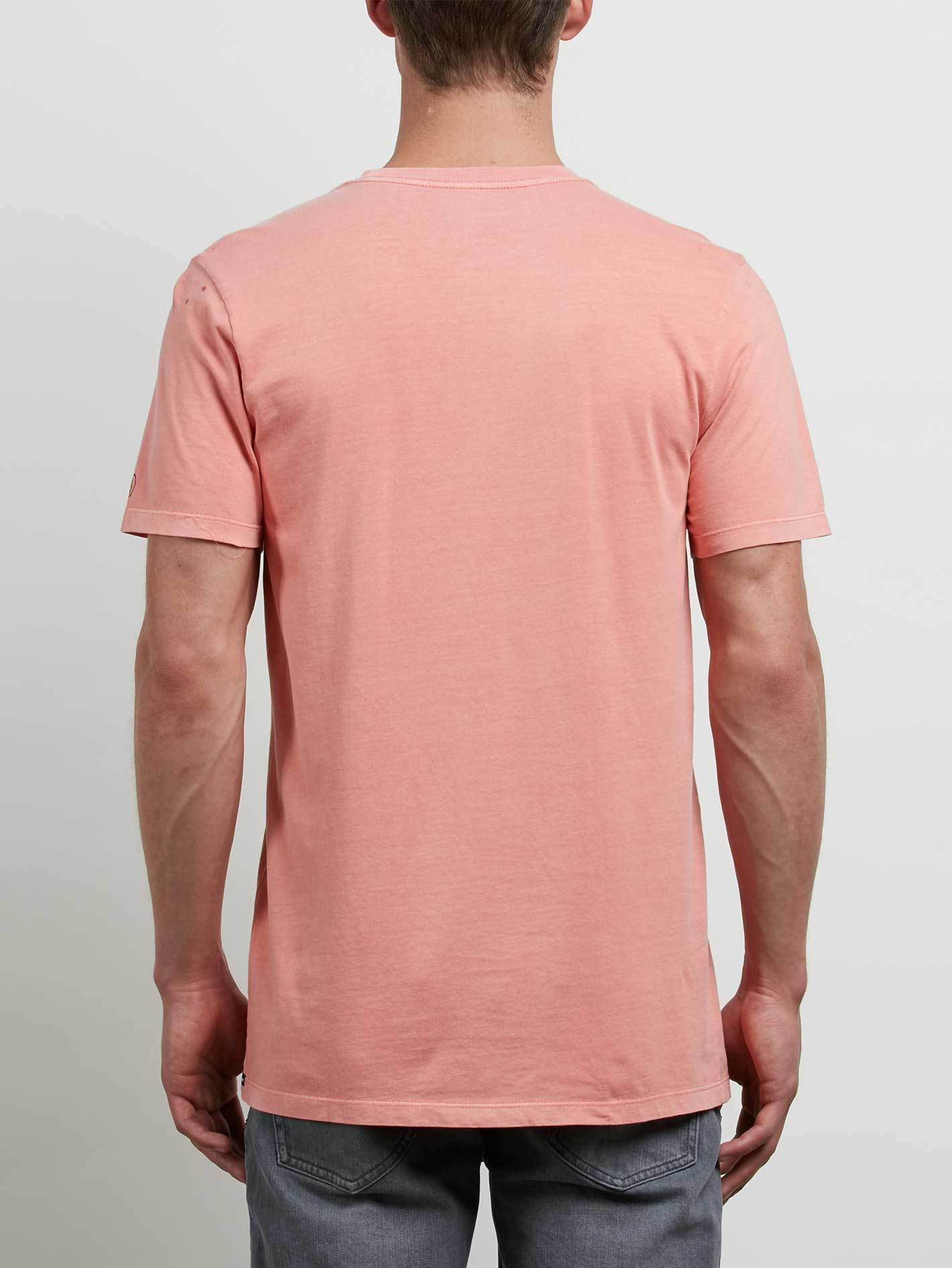 Pale Wash Solid Short Sleeve Tee - Salmon