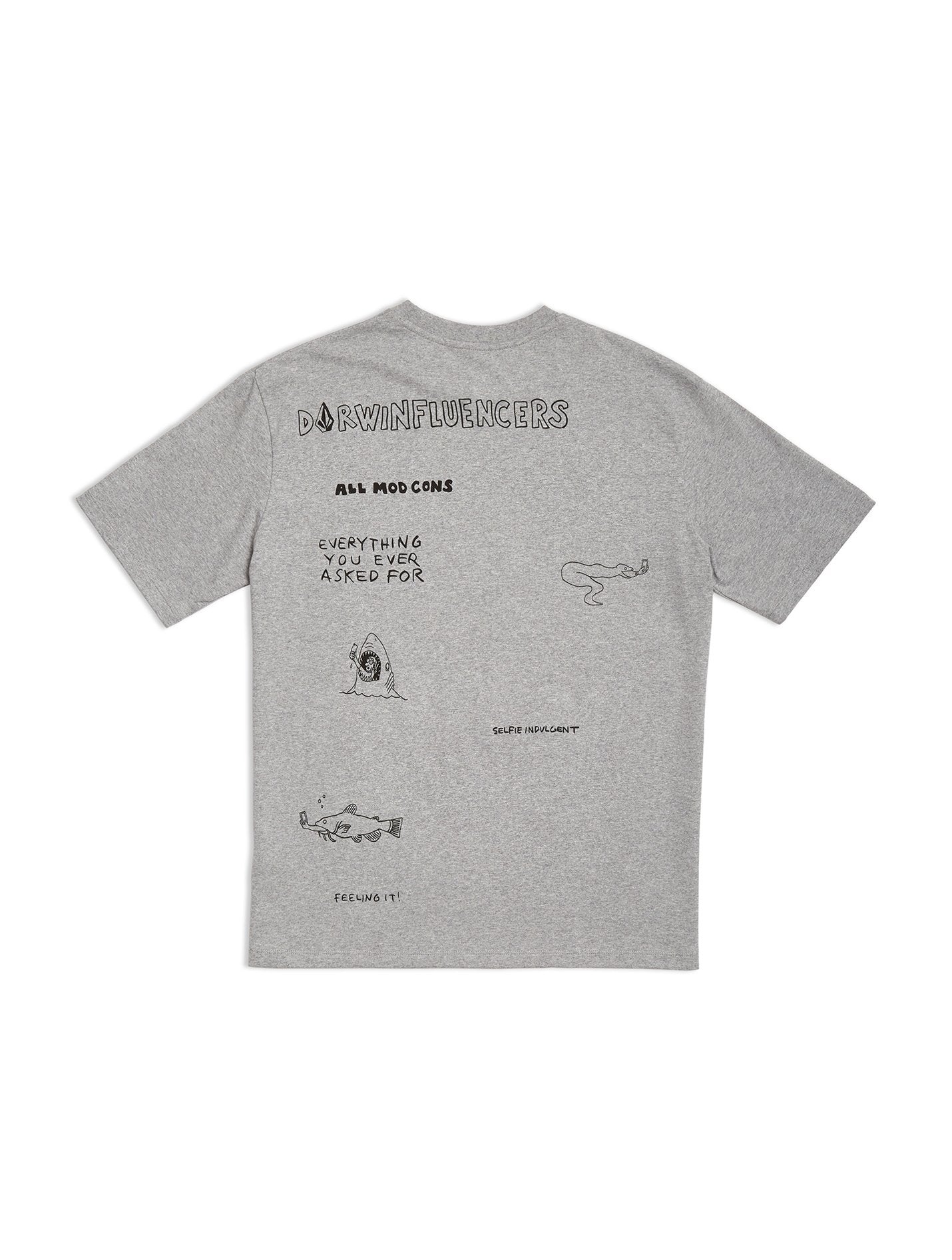 Pentagram Pizza T-shirt - HEATHER GREY