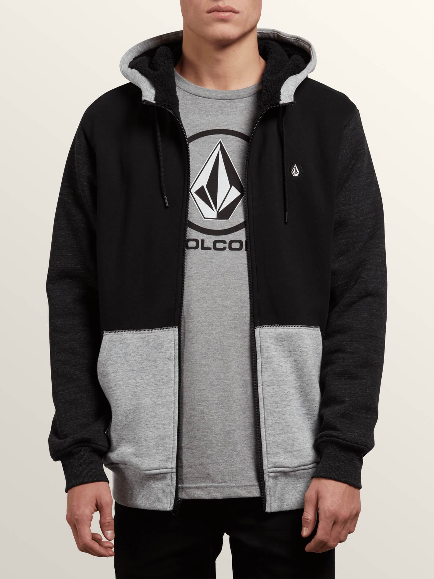 Single Stone Lined Zip Hoodie - Black Combo