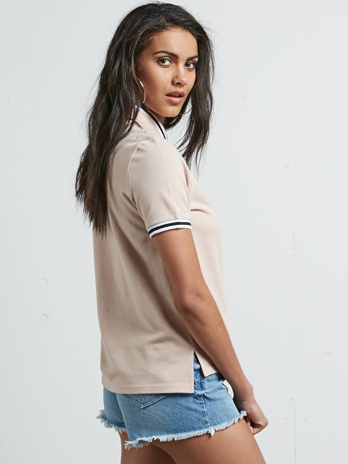 Pique Boo Short Sleeve Polo - Mushroom