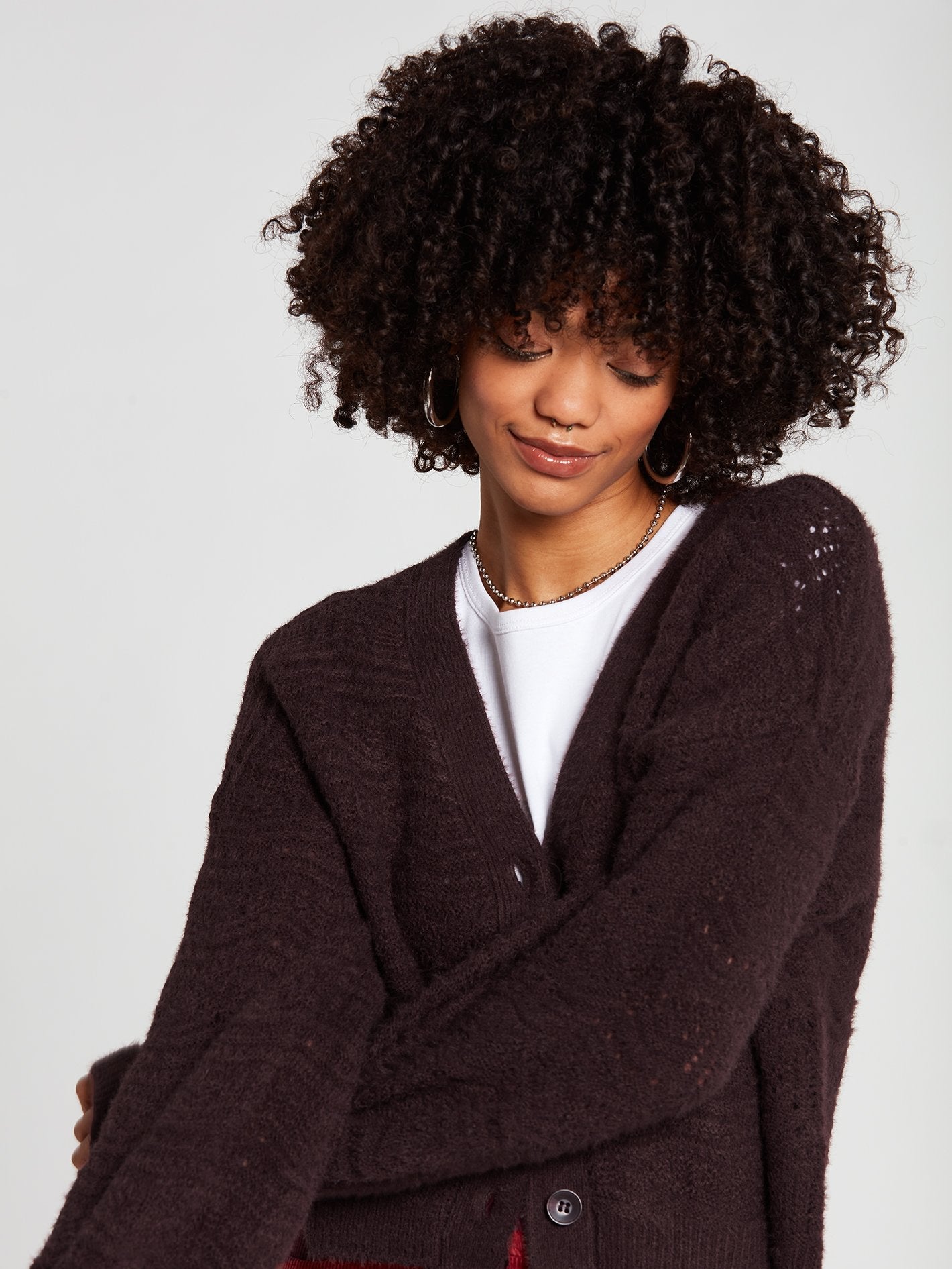 Paradiddle Cardigan - BLACK PLUM