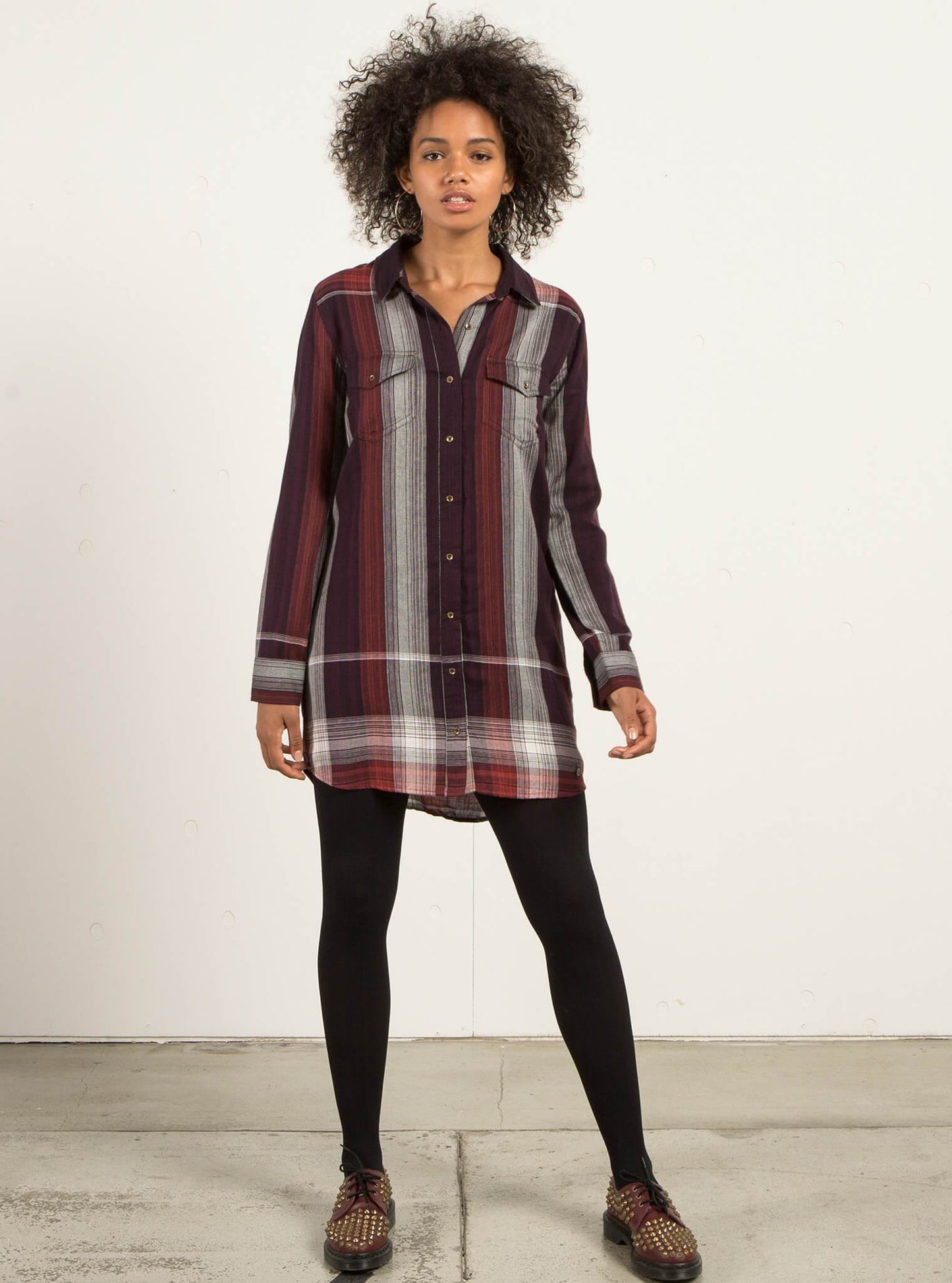 Well Plaid Dress - Plum