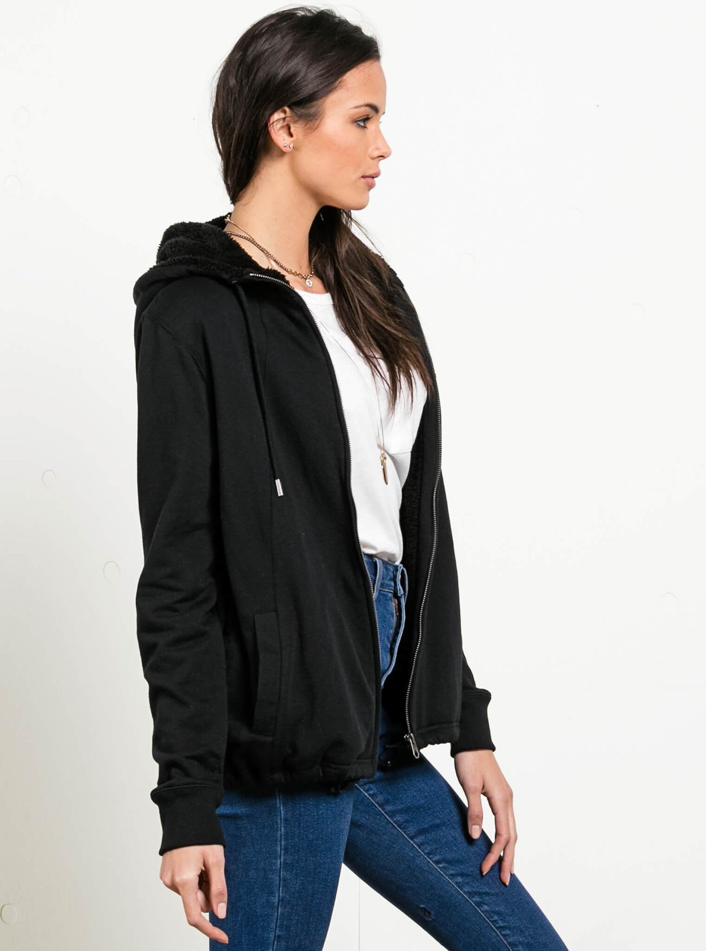 Blacked Out Zip Hoodie - Black