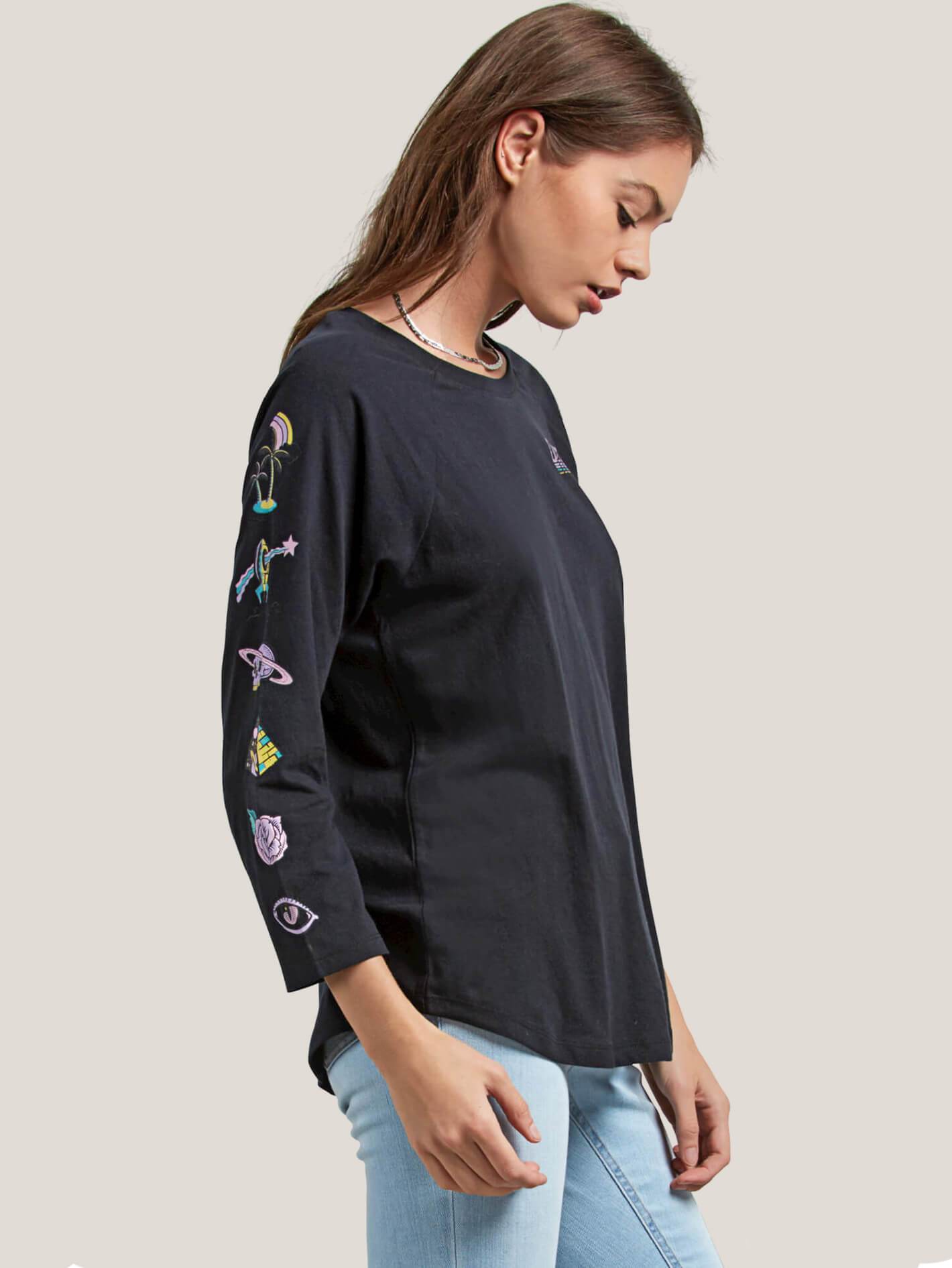 Pop Rocket Raglan T-Shirt - Black