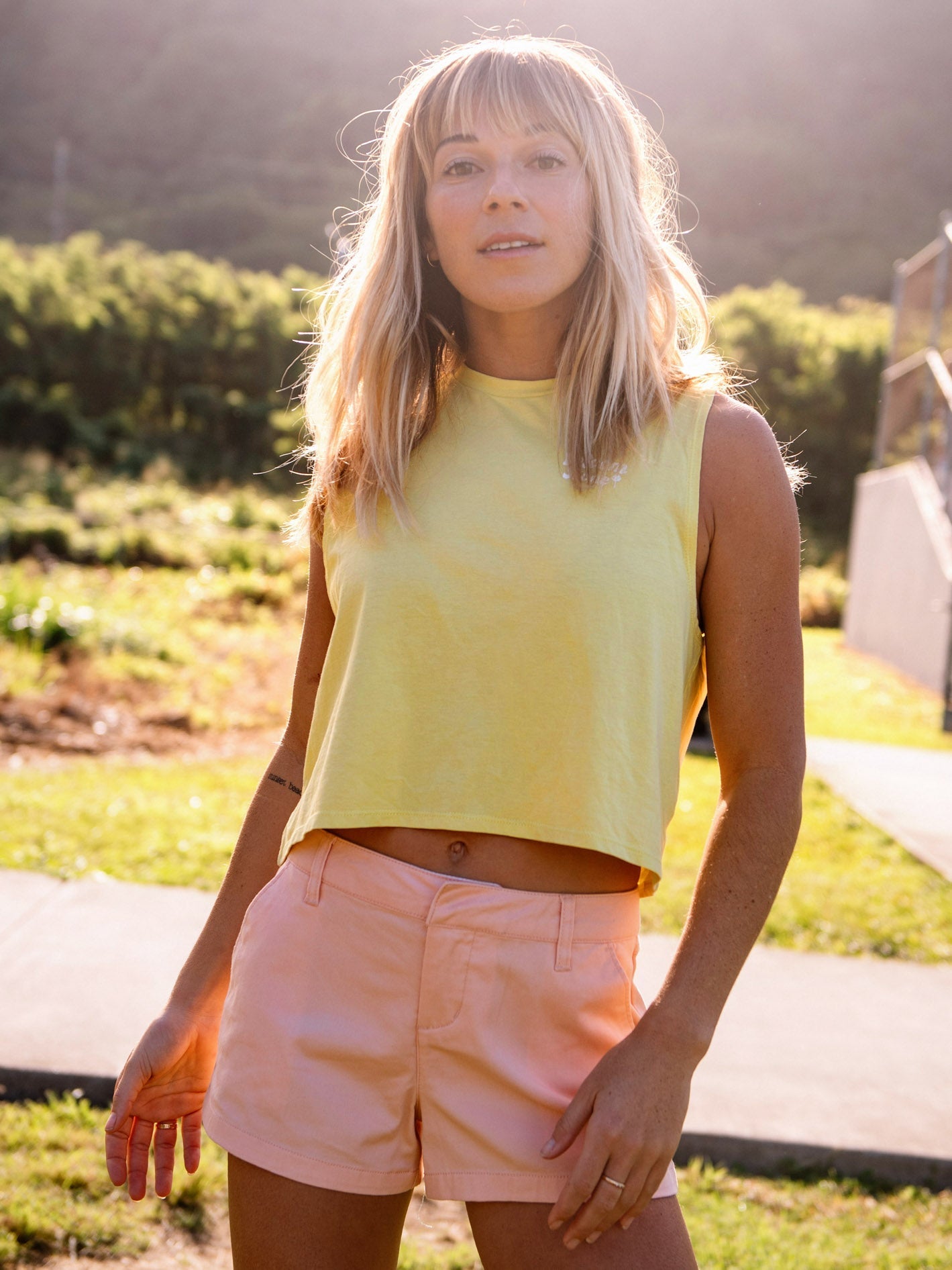 Stone Hour Crop Tank Top - CITRON