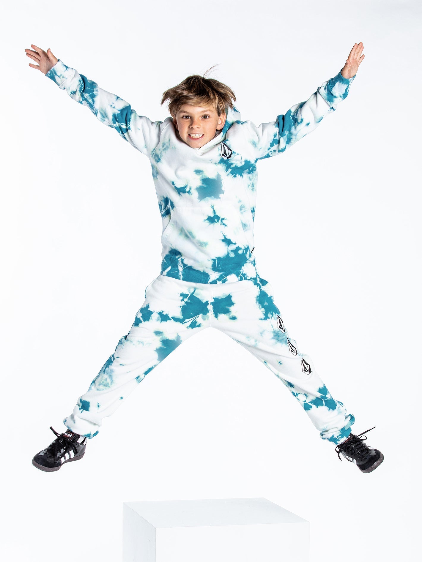 Iconic Stone Fleece Jogger - LIME TIE DYE - (BOYS)