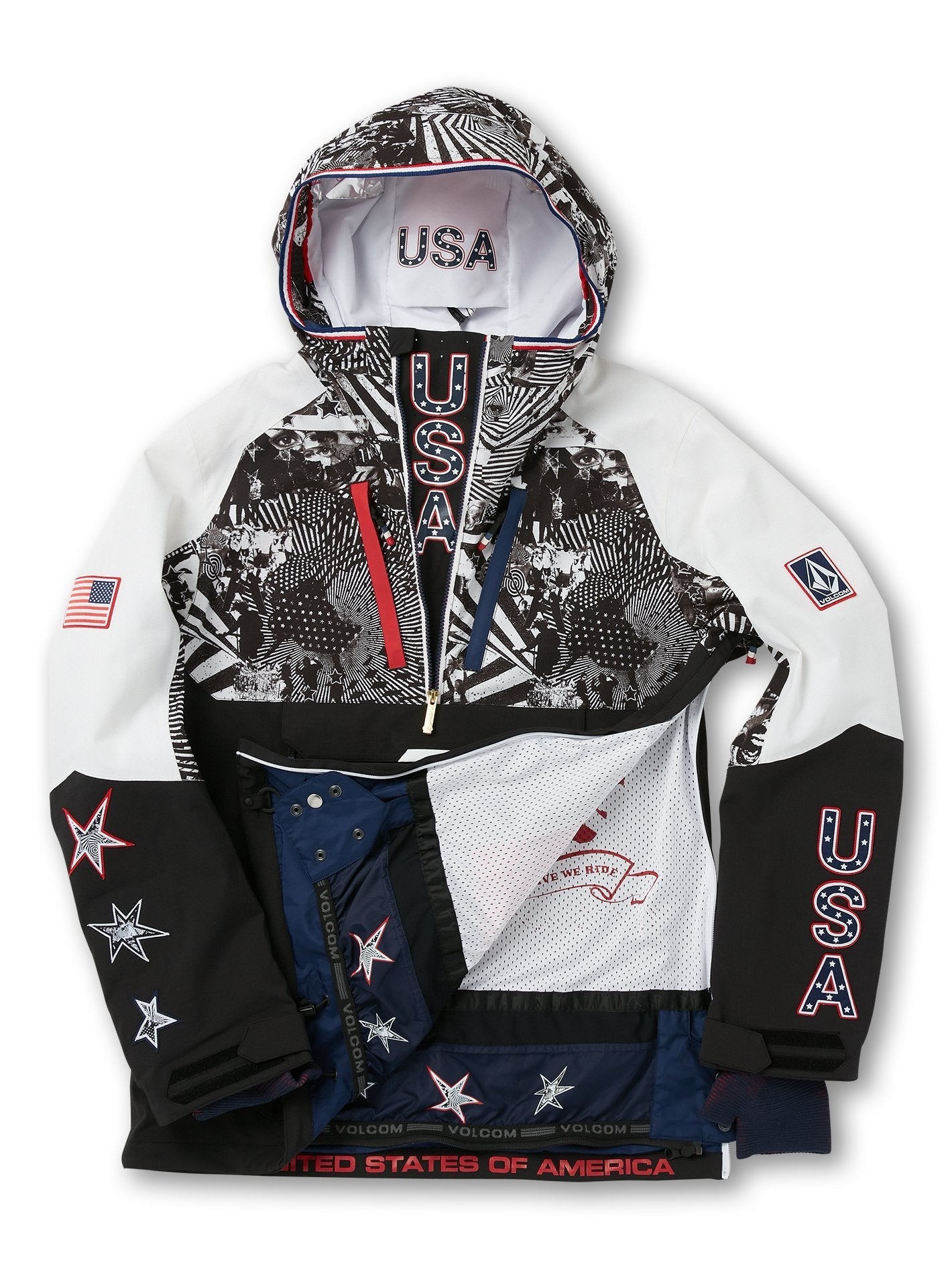 Ou Brighton Pullover Jacket - BLACK WHITE