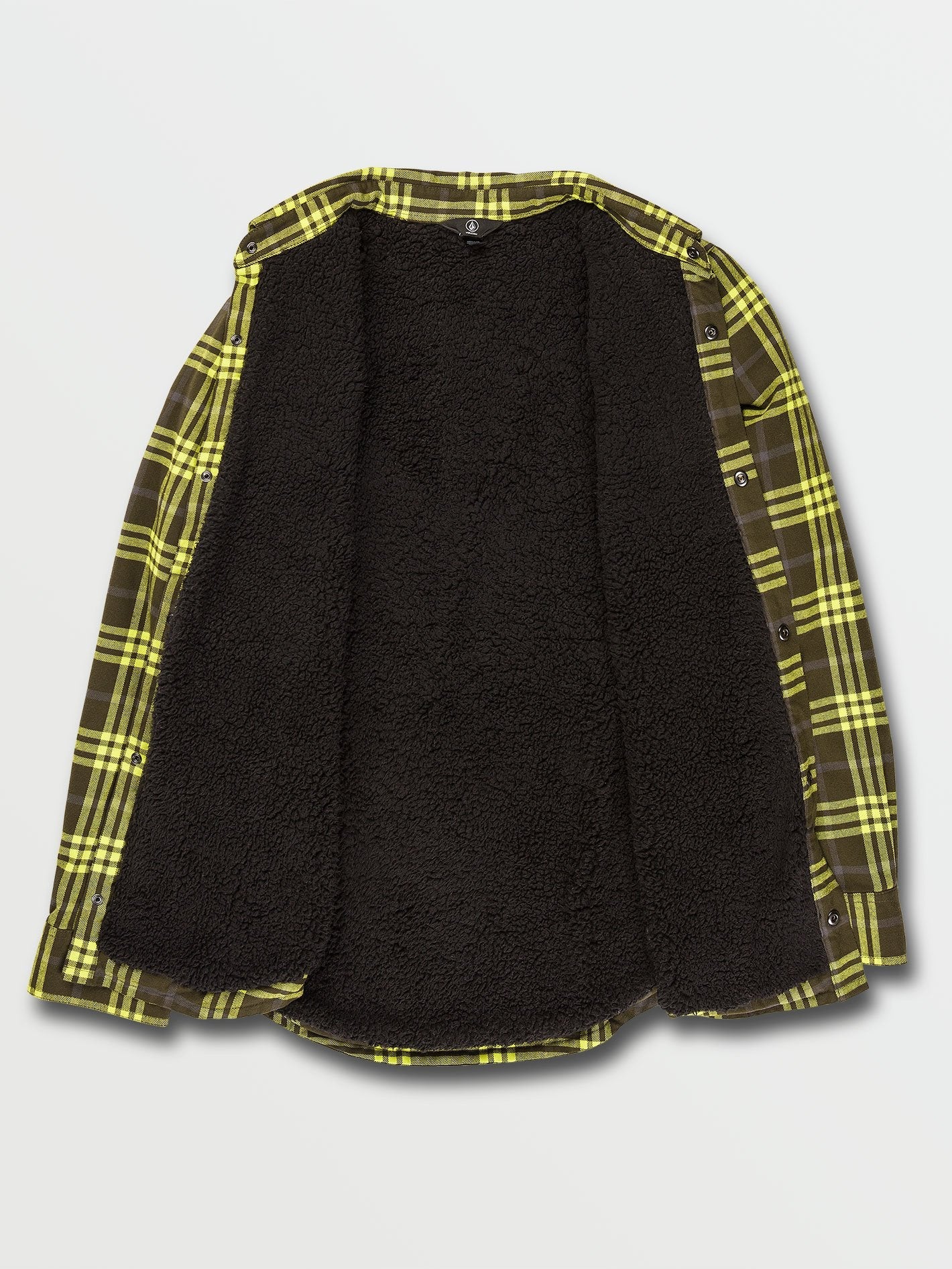 Sherpa Flannel Jacket - BLACK GREEN
