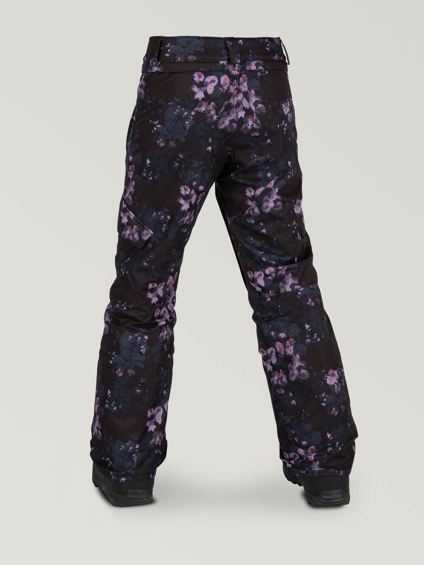 Big Girls Silver Pine Insulated Pants - Black Floral Print