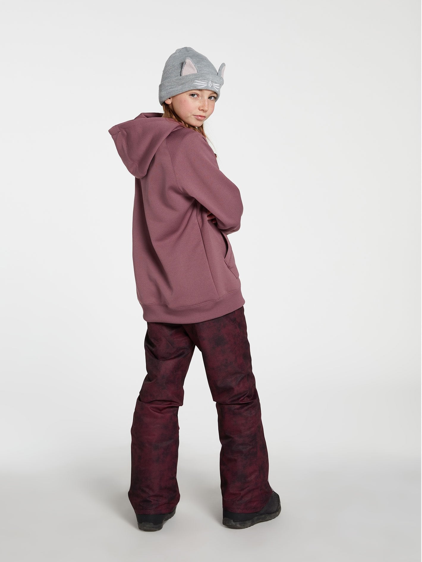 Youth Riding Fleece Hoodie - ROSEWOOD - (KIDS)