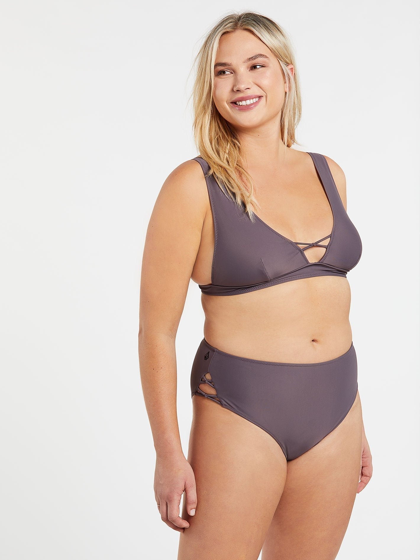 Simply Solid Retro Bikini Bottom - Steel Purple