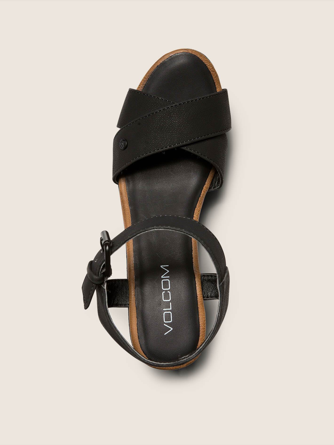 Stone Platform Sandals - Black