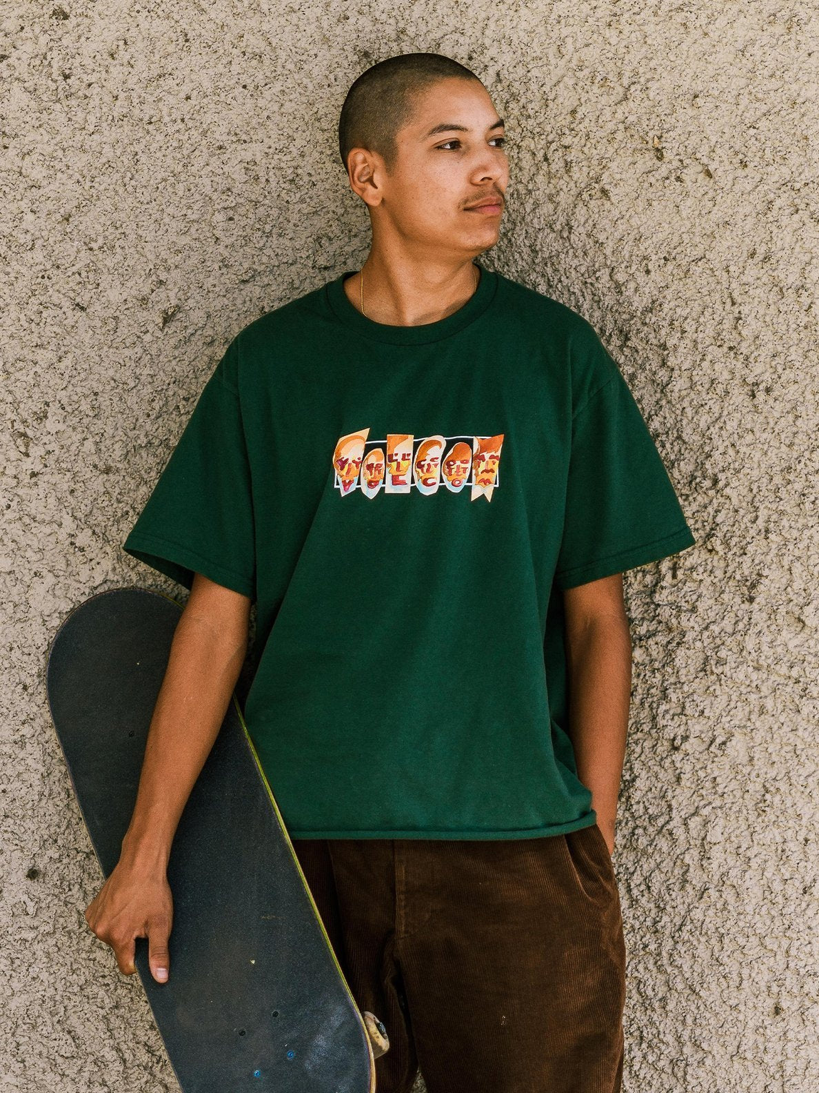 Louie Lopez Faces T-shirt - FOREST