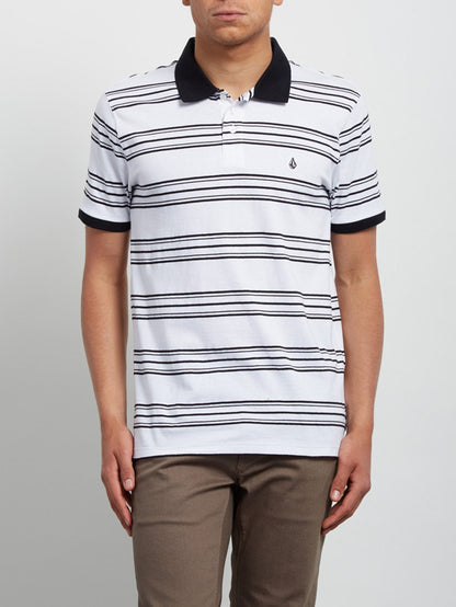 Wowzer Stripe Polo - White