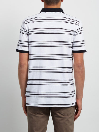 Wowzer Stripe Polo - White