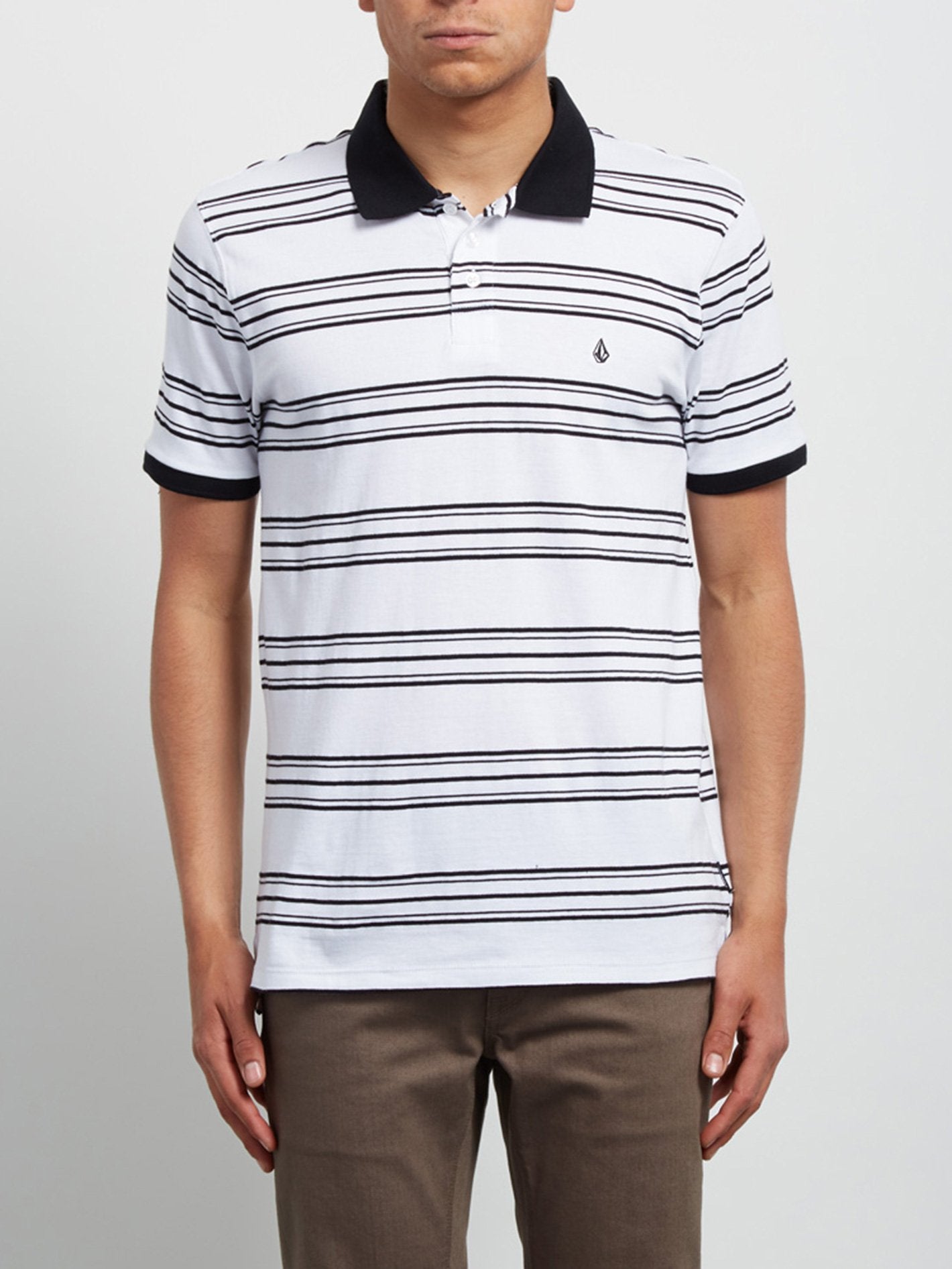 Wowzer Stripe Polo - White