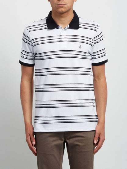 Wowzer Stripe Polo - White