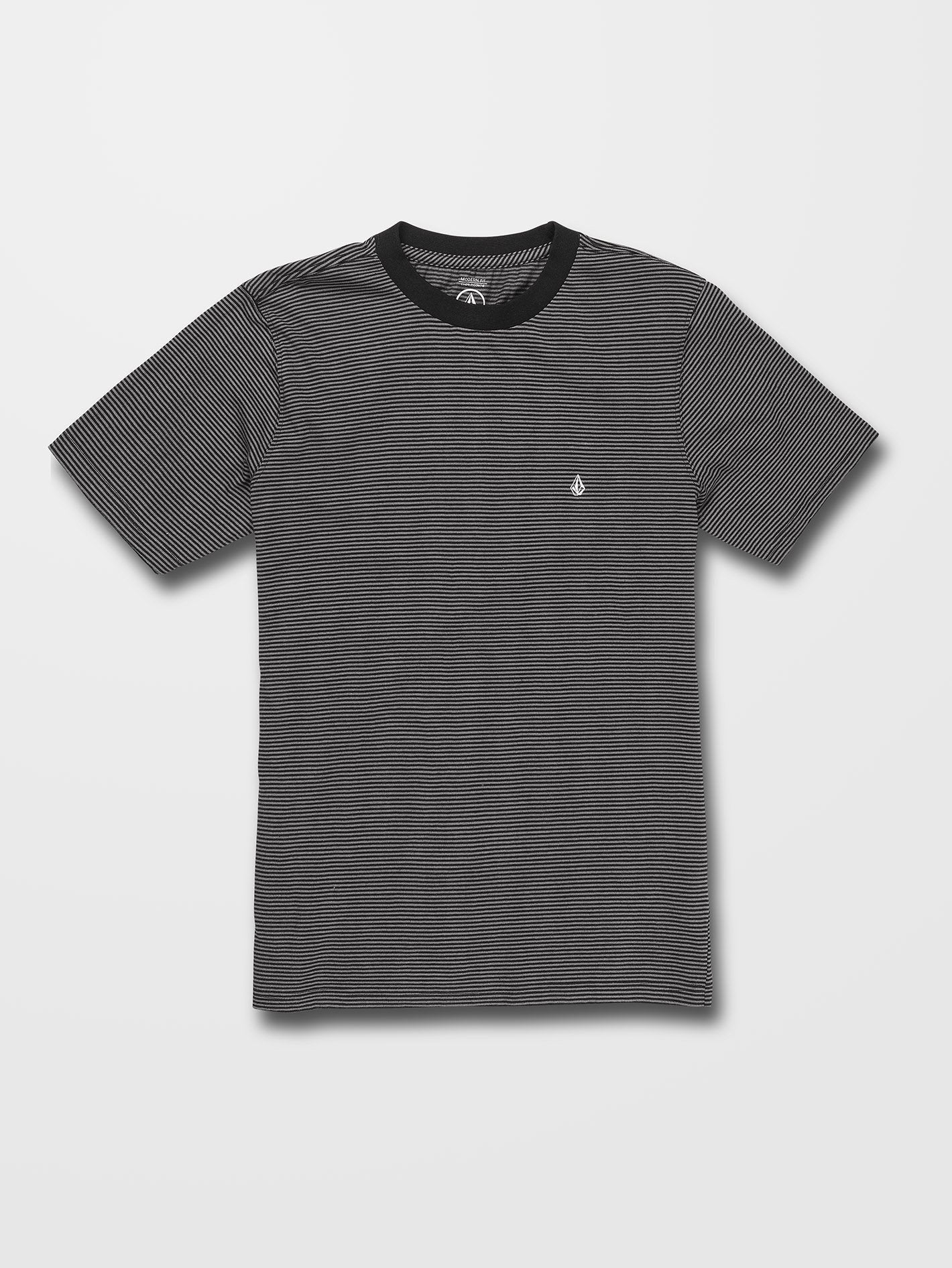 Slated Stripe Crew T-shirt - BLACK