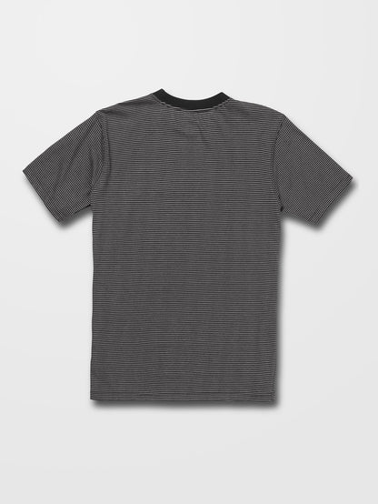 Slated Stripe Crew T-shirt - BLACK