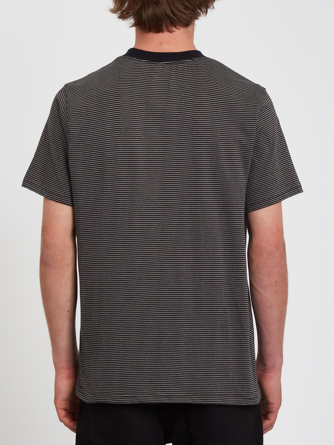 Slated Stripe Crew T-shirt - BLACK