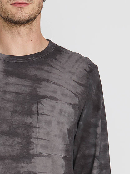 Chill Dye Long Sleeve Crew - Black