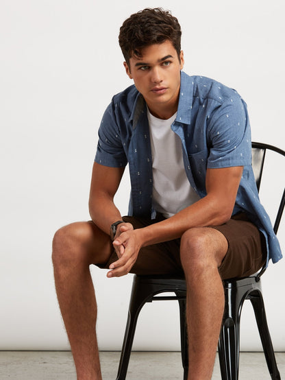 Gladstone Short Sleeve Shirt - Deep Blue