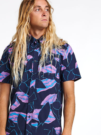 Secret Leaf Shirt - Blue Black