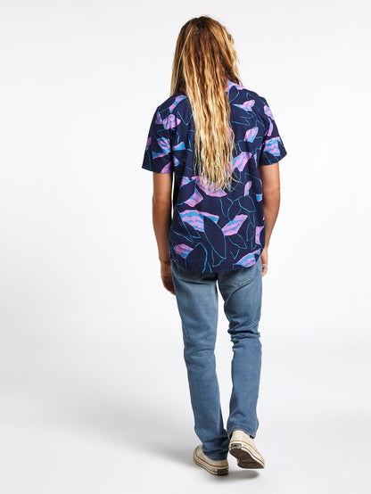 Secret Leaf Shirt - Blue Black