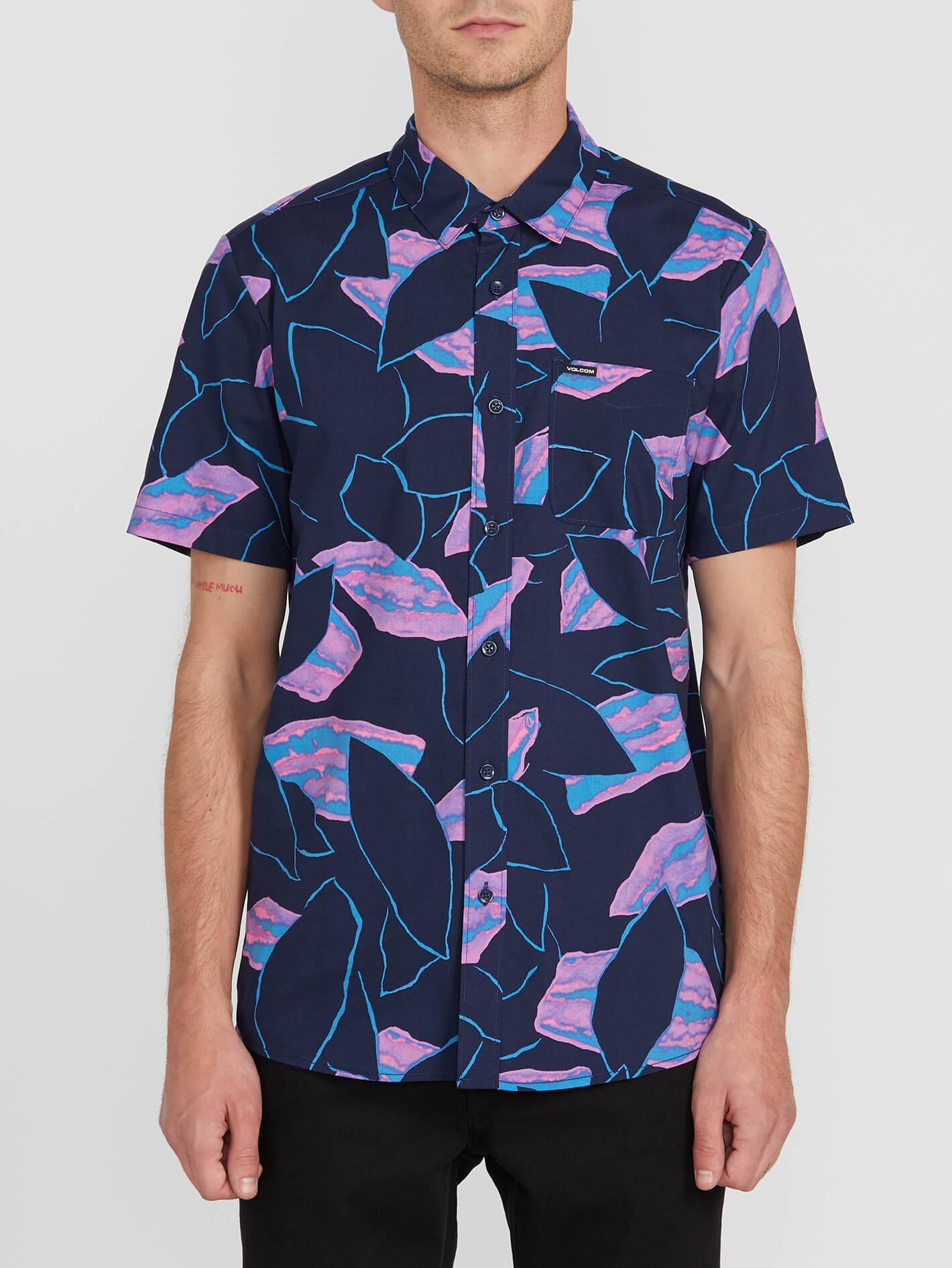 Secret Leaf Shirt - Blue Black