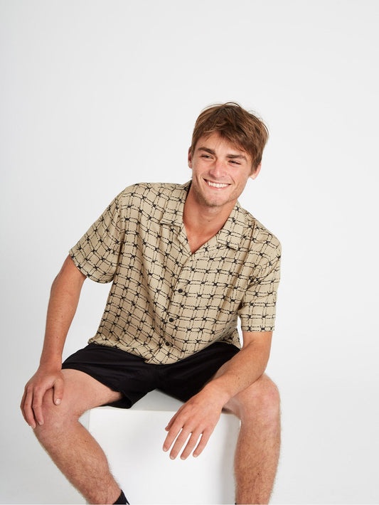 Tab Up Shirt - Khaki