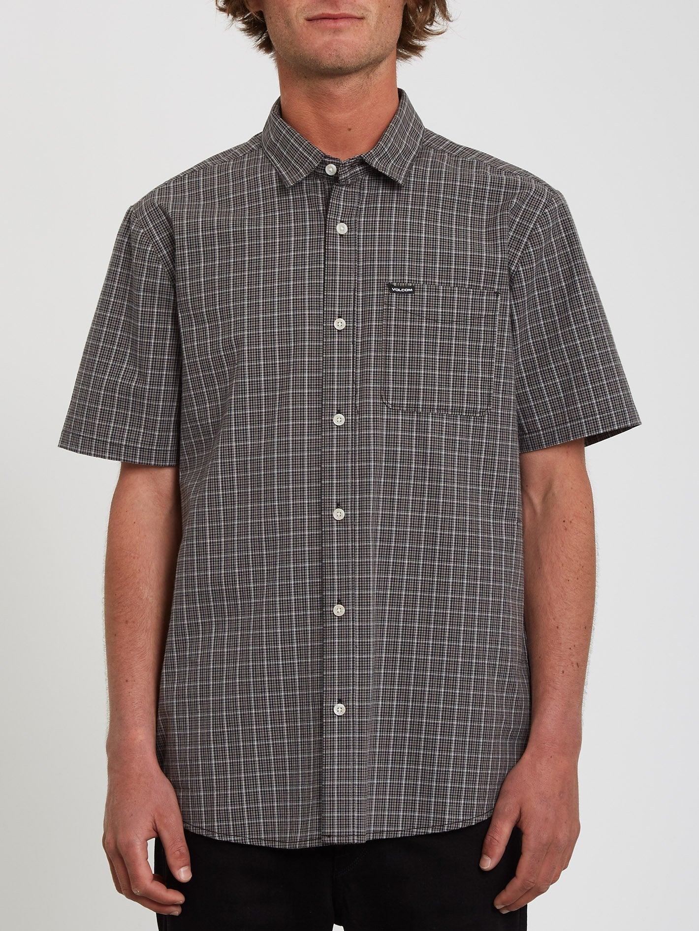 Mini Check Woven Shirt - BLACK