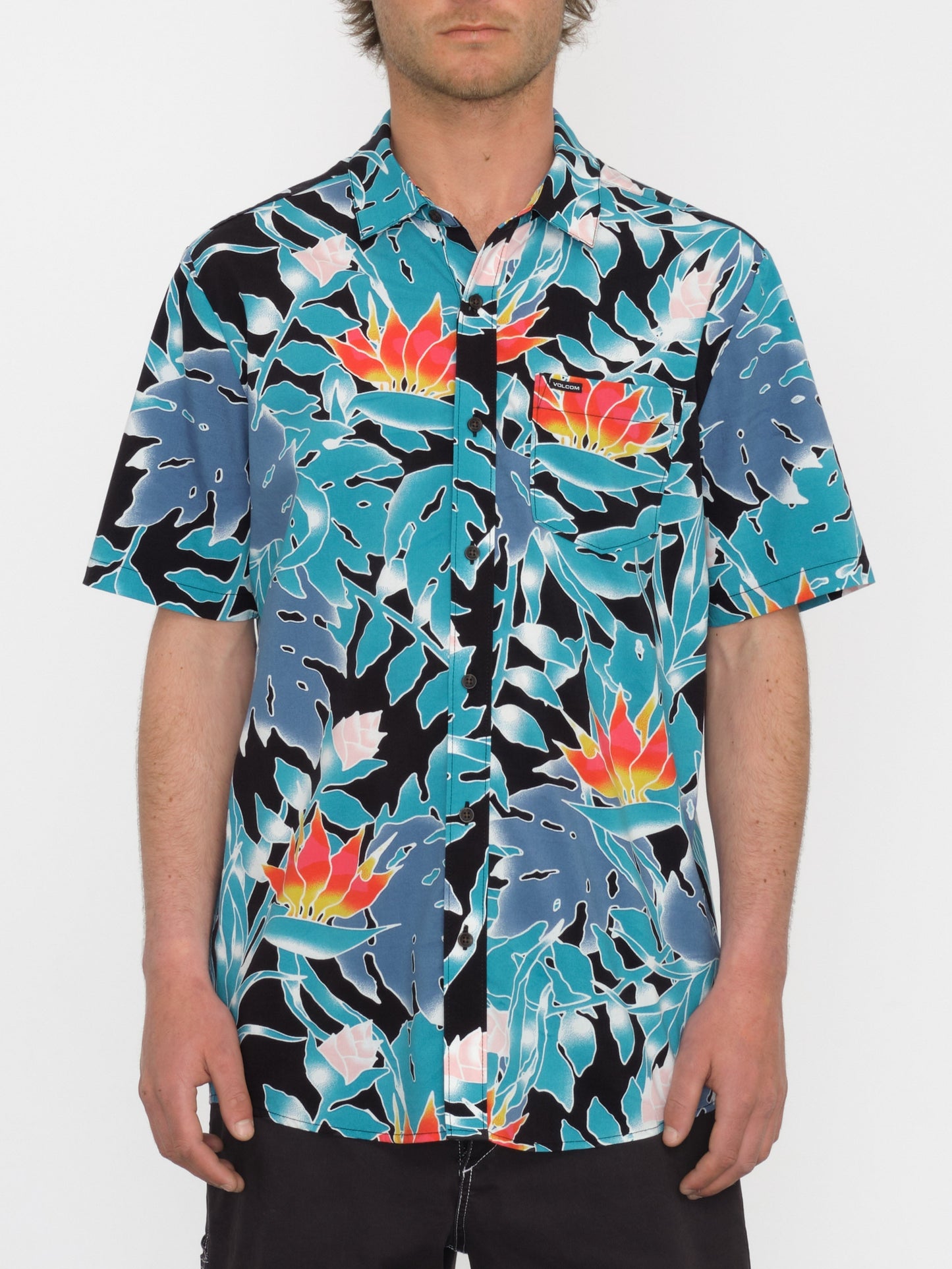 Leaf Pit Floral Shirt - BLACK