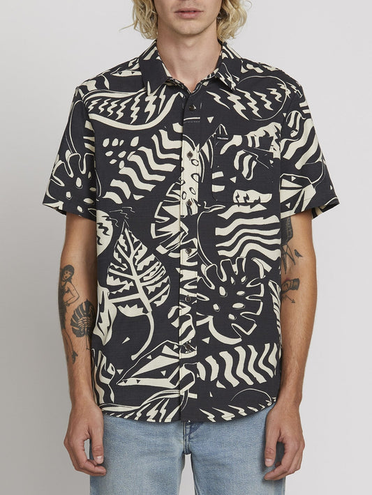 Scrap Floral Shirt - Asphalt Black