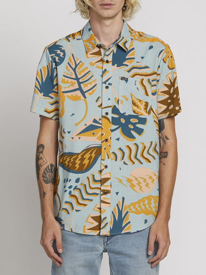 Scrap Floral Shirt - Sea Glass