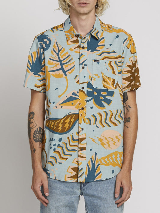Scrap Floral Shirt - Sea Glass