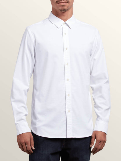 Oxford Stretch Long Sleeve Shirt  - White