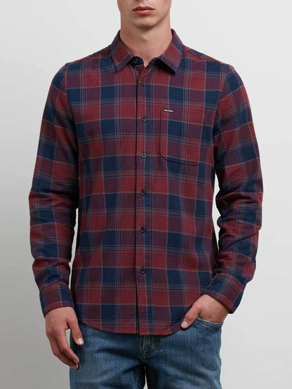 Caden Long Sleeve Shirt - Crimson