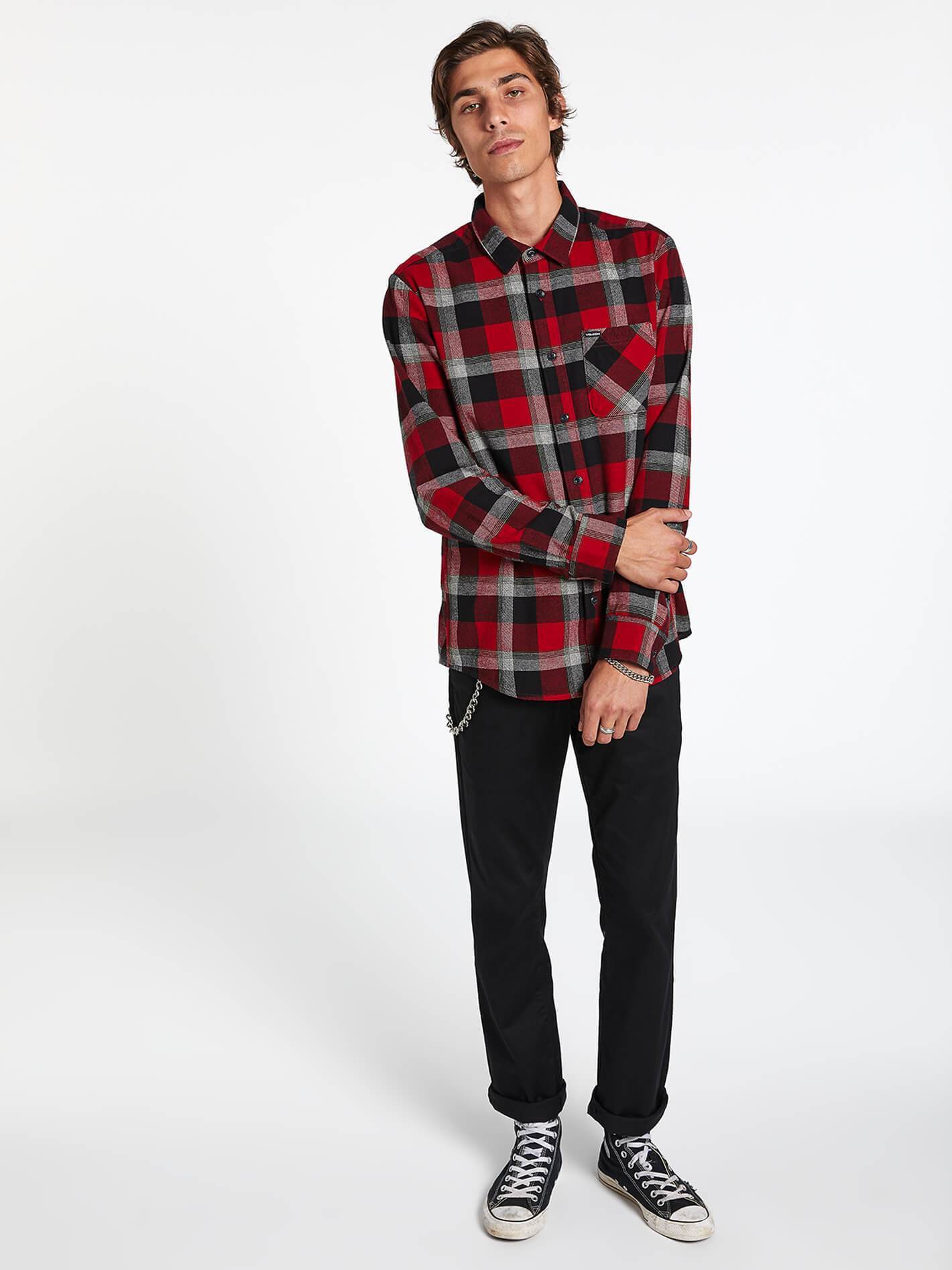 Caden Plaid Shirt - Deep Red