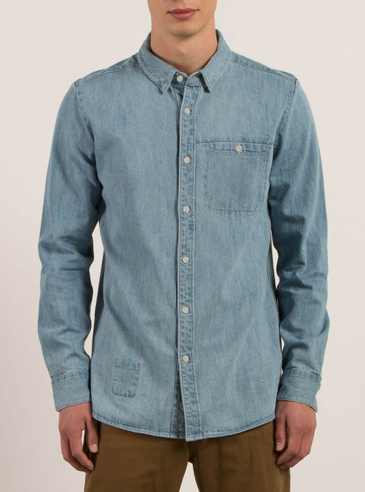 Crowley Long Sleeve Shirt - Washed Blue