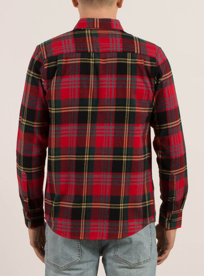 Caden Long Sleeve Flannel - True Red