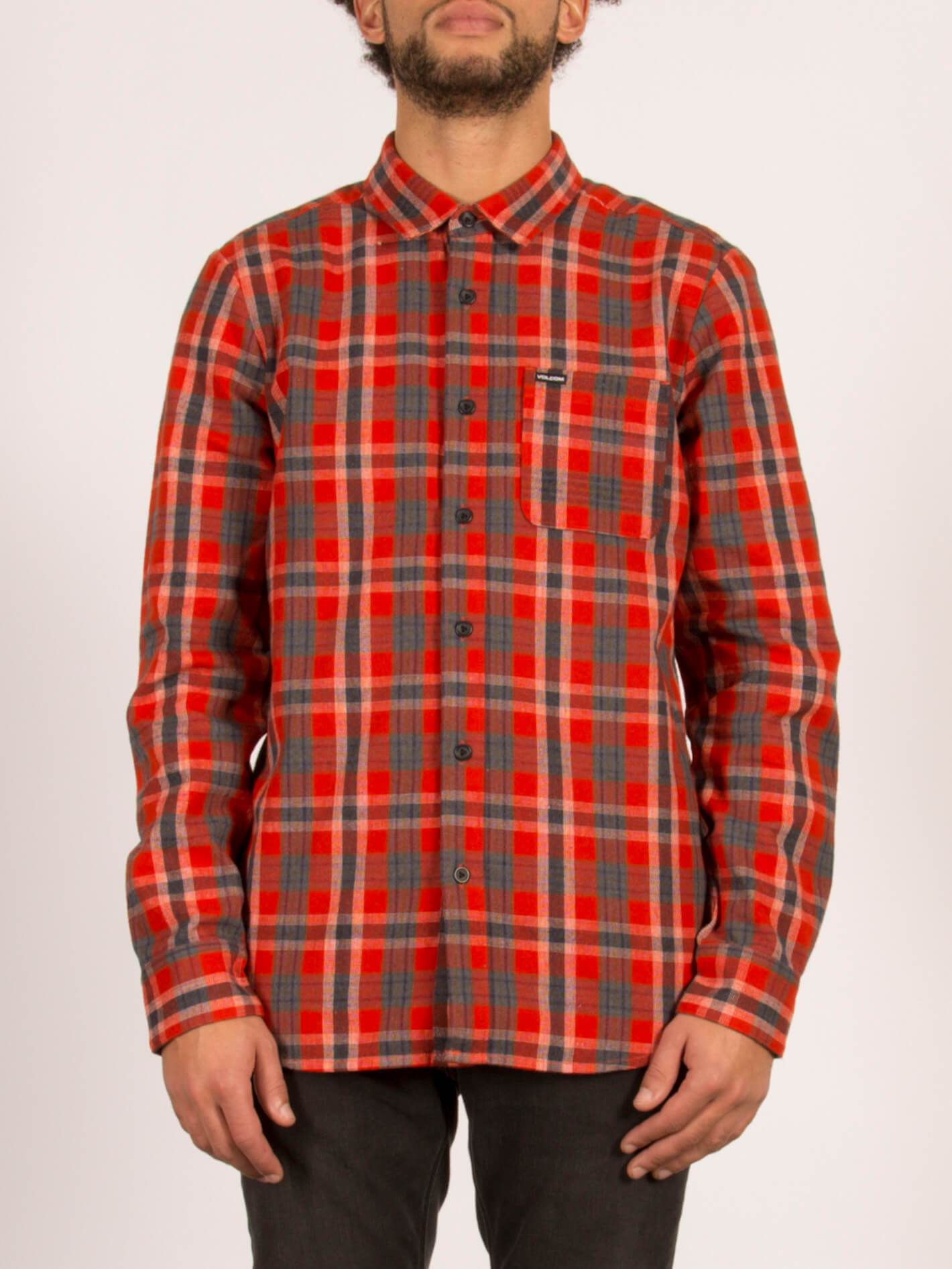 Marcos Long Sleeve Flannel - True Red