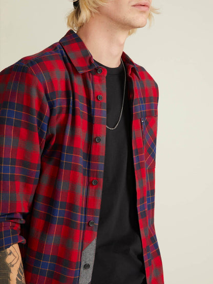 Caden Plaid Shirt - Engine Red
