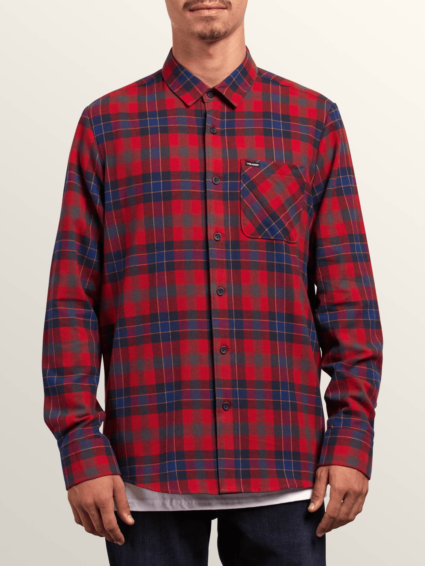 Caden Plaid Shirt - Engine Red