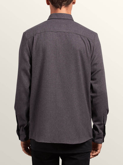 Caden Solid Long Sleeve Shirt - Asphalt Black