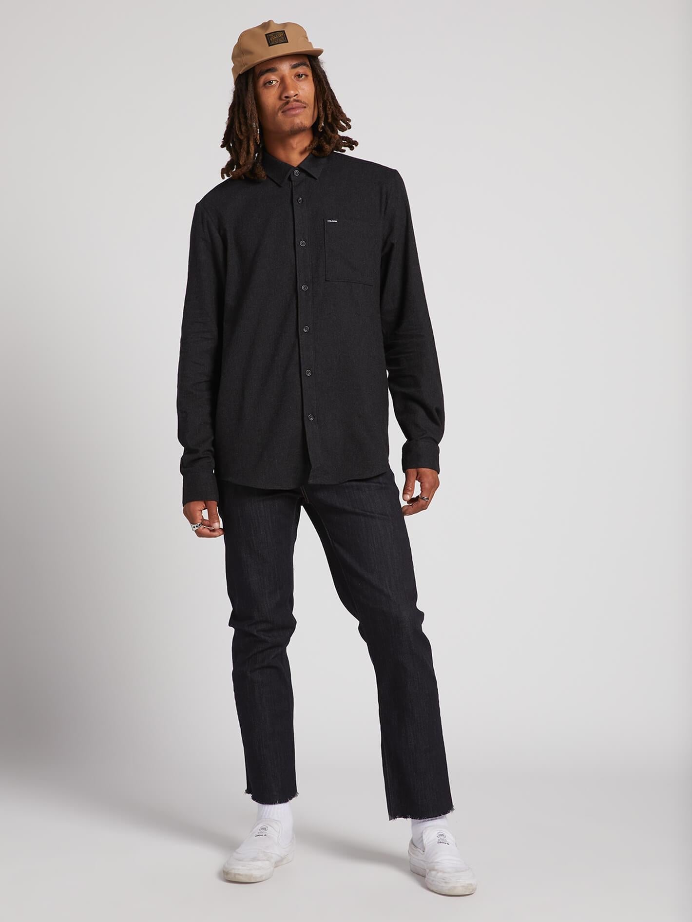 Caden Solid Shirt - Black
