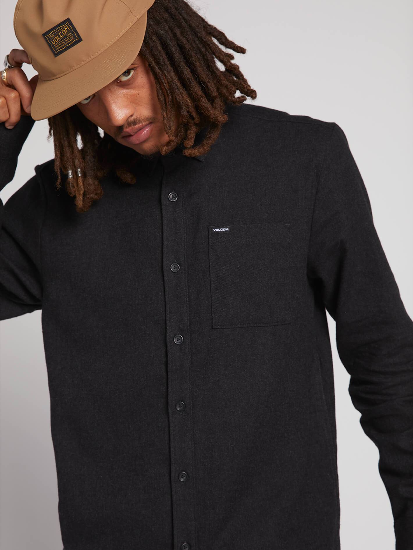 Caden Solid Shirt - Black