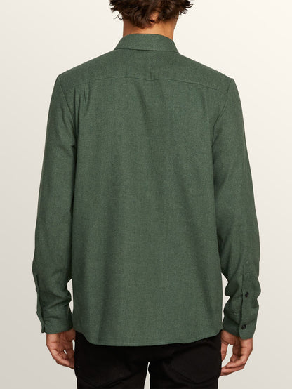 Caden Solid Long Sleeve Shirt - Dark Pine