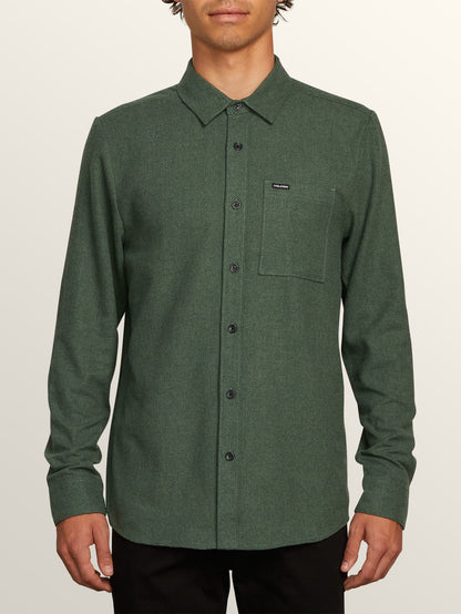 Caden Solid Long Sleeve Shirt - Dark Pine